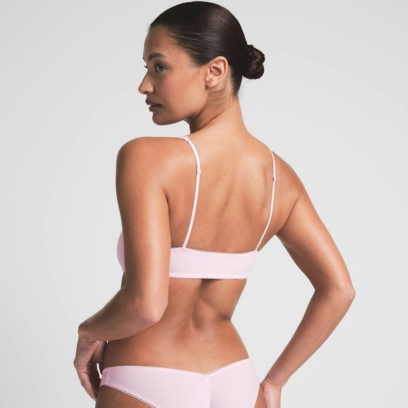 SKIMS Fits Everybody Picot Skimpy Scoop Bralette Rare Cherry Blossom NWT - Picture 2 of 9